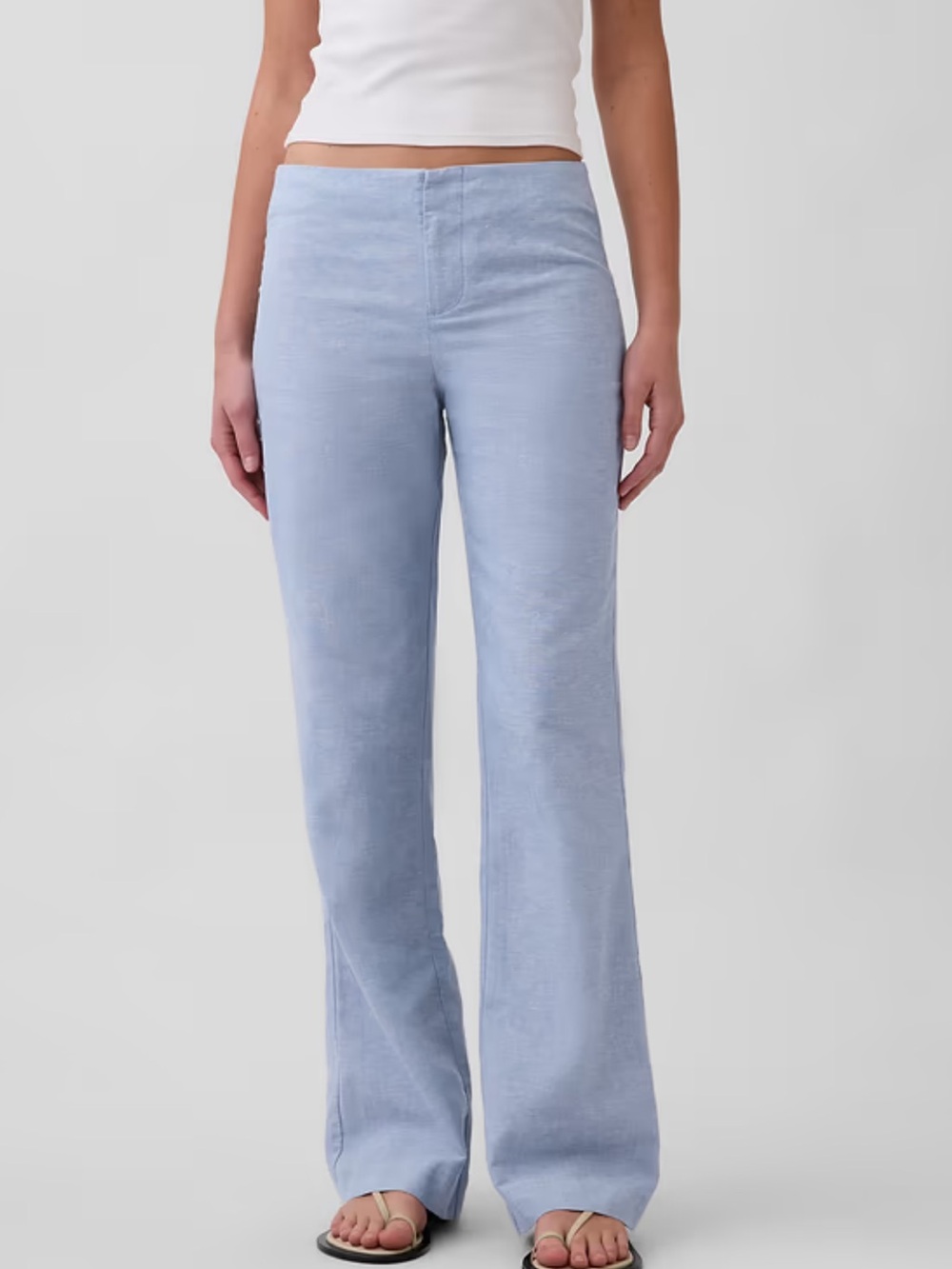 GAP Waistless Low Rise Linen-Blend Flare
Pants
